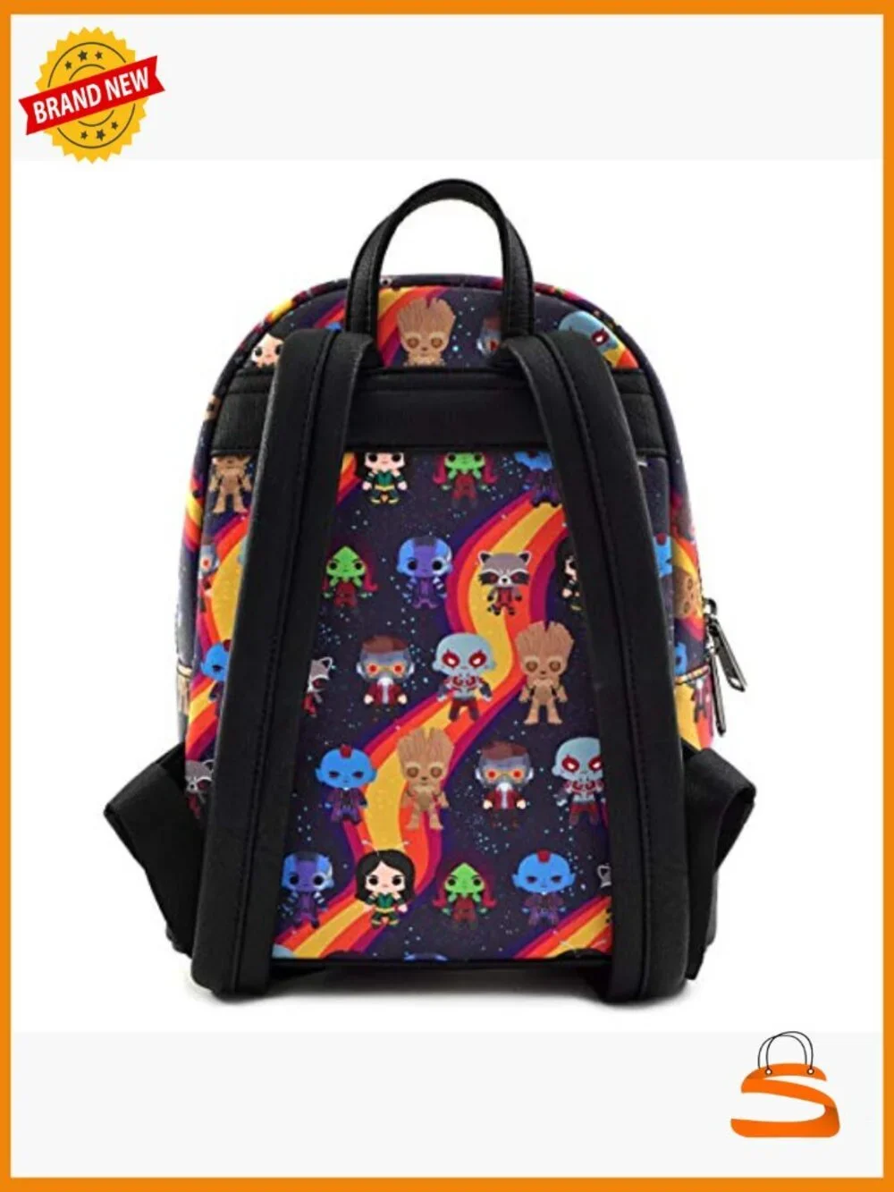 Faux Leather Chibi Print Mini Backpack with Marvel Guardians of the Galaxy
